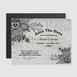 磁気灰色/黒芸術的の花の日付を保存