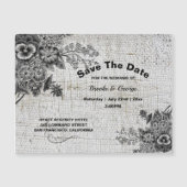 磁気灰色/黒芸術的の花の日付を保存 (正面)