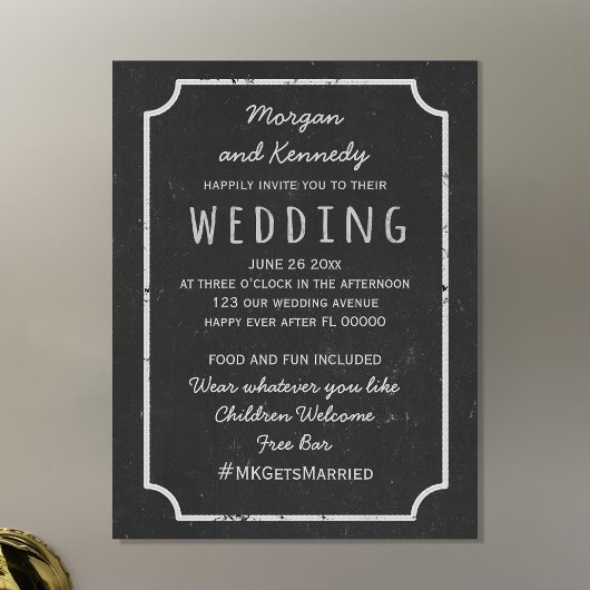 磁気素朴黒板結婚式招待状