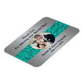 磁気結婚の写真ティール(緑がかった色)ありがとう記念物 マグネット (左側)