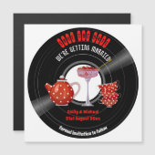 磁気結婚式の日付茶のパーティーレコードを保存 マグネット招待状 (正面/裏面)