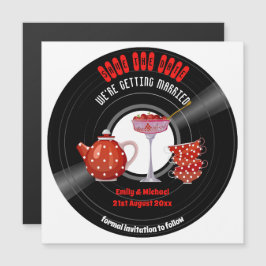 磁気結婚式の日付茶のパーティーレコードを保存 マグネット招待状