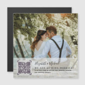 磁気RSVP QRコード写真詳細結婚ズカード (正面/裏面)