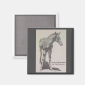 磁石に付ける子馬のスケッチ マグネット (正面/裏面)