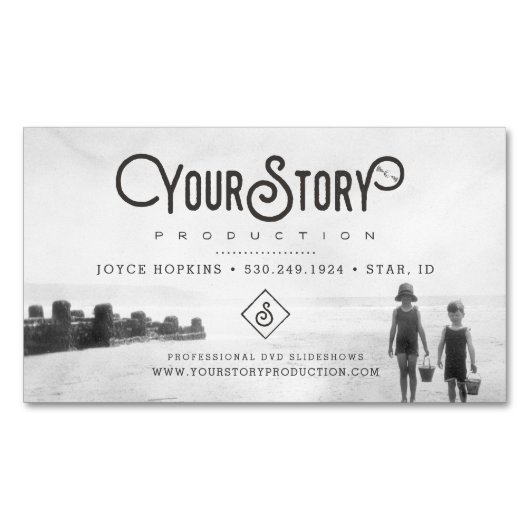 磁石の名刺|の古いヴィンテージの子供の写真 マグネット名刺 (正面)