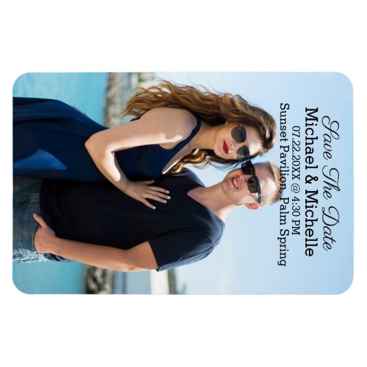 磁石の日付結婚を保存 マグネット (横)