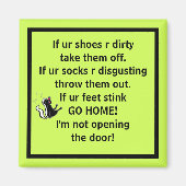 磁石の訪問者は靴下の靴下の臭い足 マグネット (正面)