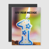 🎂 磁石の1歳誕生日記念品 オーダーメイド可能 マグネット招待状 (正面/裏面)