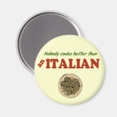 磁石ほど調理師の良い人はイタリアンいない マグネット (正面/裏面)