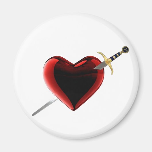 磁石を刺されたハート マグネット (正面)