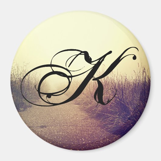 磁石パーソナライズされたの日の出の通路の歩道S マグネット (正面)