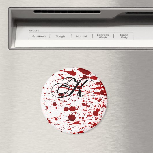 磁石パーソナライズされた血(ばちゃばちゃ)跳ねる吸血色ゴシック マグネット (インサイチュ (食洗機))