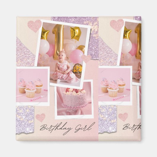 磁石誕生日ベビーガール マグネット (正面)