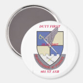 磁石2、DUTY FIRST、IRAG 2007、601 ST ASB マグネット (正面/裏面)