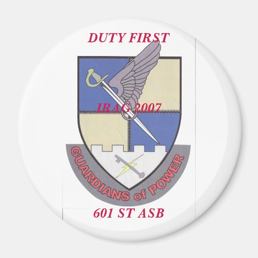 磁石2、DUTY FIRST、IRAG 2007、601 ST ASB マグネット (正面)