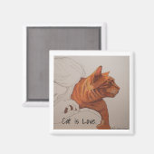 磁石：猫は愛 マグネット (正面/裏面)