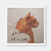 磁石：猫は愛 マグネット (正面)