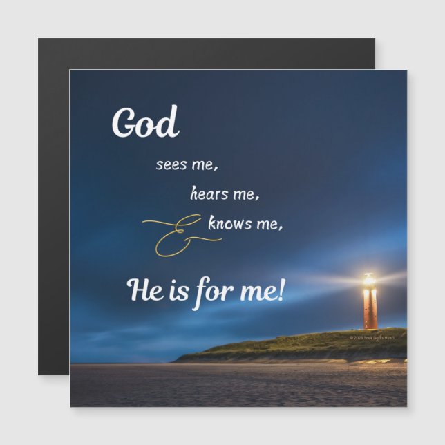 磁石 – 青 – 神が見る – 聞く – 知っている私 (正面/裏面)