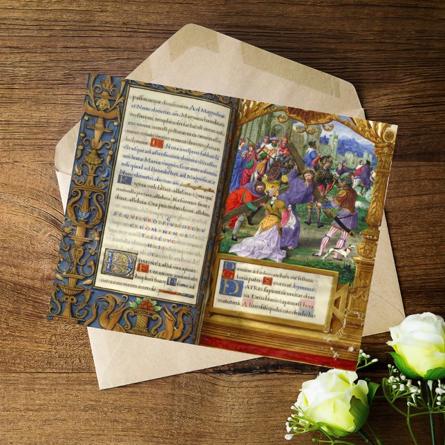 磔刑 カルバリー 十字架 イエス・キリスト 復活祭 レント カード (Way of the Cross Lent Renaissance Catholic Christian Card)