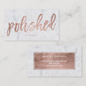 磨かれたエレガントなばら色の金ゴールドのタイポグラフィの大理石 名刺 (正面/裏面)