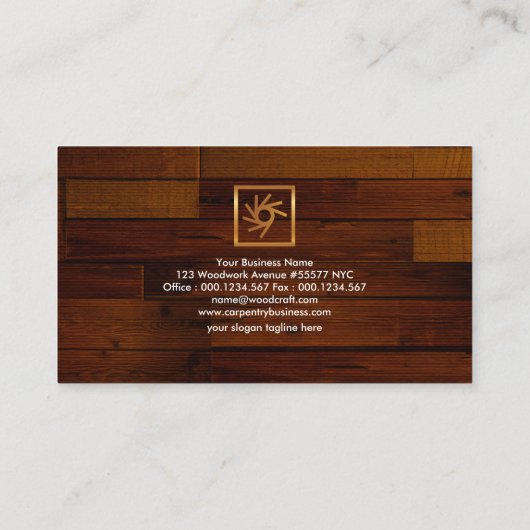 磨かれたラッカー材木の木製のパネルの大工 名刺 (裏面)