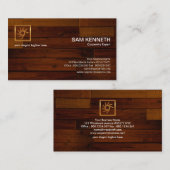 磨かれたラッカー材木の木製のパネルの大工 名刺 (正面/裏面)