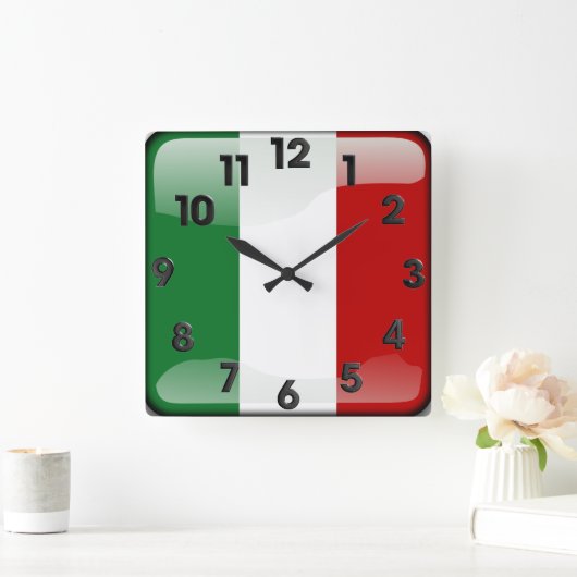 磨かれるイタリア語 スクエア壁時計 (ホーム)