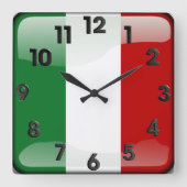 磨かれるイタリア語 スクエア壁時計 (正面)