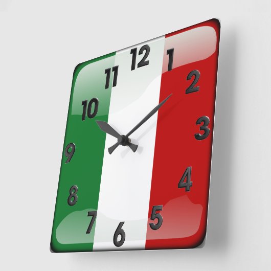 磨かれるイタリア語 スクエア壁時計 (傾斜)