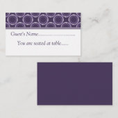 磨きお洒落あげ結婚の座席表、紫 プレイスカード (正面/裏面)