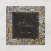 磨きエレガント上げられた花崗岩グレー、錆&タウペシック スクエア名刺 (正面)