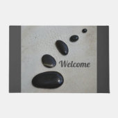 磨き上げられた黒い石の砂禅ガーデングレー ドアマット (正面)
