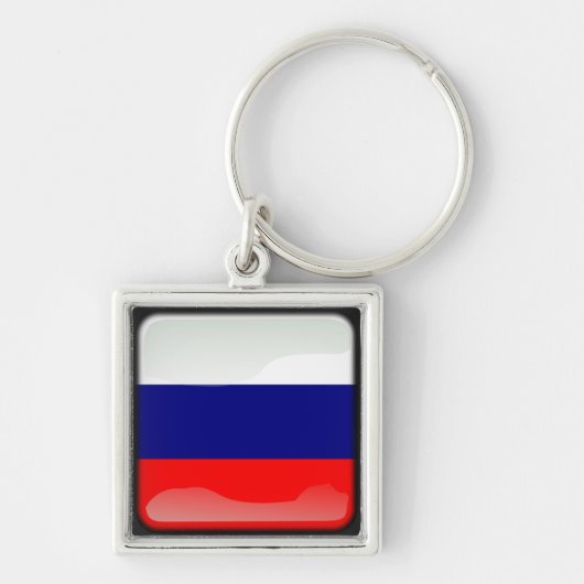 磨き上げロシアのフラグ キーホルダー (正面)