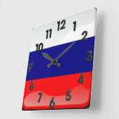磨き上げロシアのフラグ スクエア壁時計 (傾斜)
