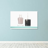 磨き粉のボトルの閉じ込め キャンバスプリント (インサイチュ (ウッドフロア))