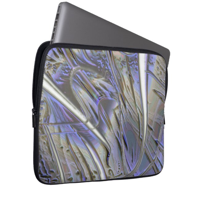 磨素朴き彫りのデジタル拡大ミックス ラップトップスリーブ (正面右)