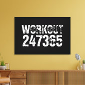 磨耗したスクラッチ加工のテキスト Workout 247365 白 キャンバスプリント (インサイチュ (リビング))
