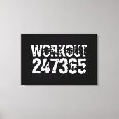 磨耗したスクラッチ加工のテキスト Workout 247365 白 キャンバスプリント (正面)