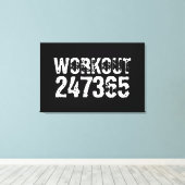 磨耗したスクラッチ加工のテキスト Workout 247365 白 キャンバスプリント (インサイチュ (ウッドフロア))