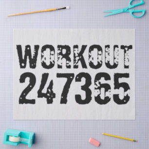 磨耗した文字 Workout 247365 ブラック 薄葉紙
