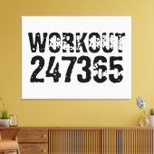 磨耗して傷だらけのテキスト Workout 247365 ブラック キャンバスプリント (インサイチュ (リビング))