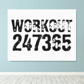磨耗して傷だらけのテキスト Workout 247365 ブラック キャンバスプリント (インサイチュ (ウッドフロア))
