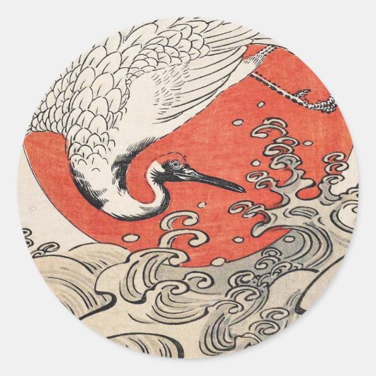 磯田広隆斎クレーン波と日の出 ラウンドシール (正面)