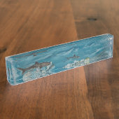 礁の机の名札 デスクネームプレート (側面)