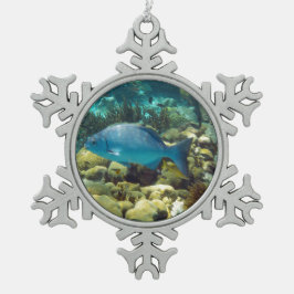 礁の魚 スノーフレークピューターオーナメント