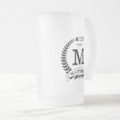 礼係イニシャル フロストグラスビールジョッキ (正面右)