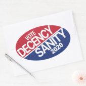 礼儀と正気2020 楕円形シール (封筒)