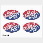 礼儀と正気2020 楕円形シール (シート)