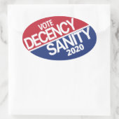 礼儀と正気2020 楕円形シール (バッグ)