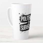 礼儀は打破だ カフェラテマグ (左アングル)